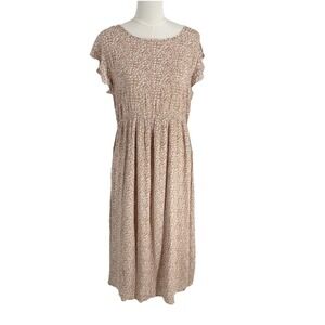 Ripe Womens Maternity Midi Dress Medium Smocked Bodice Lightweight Feminine Boho